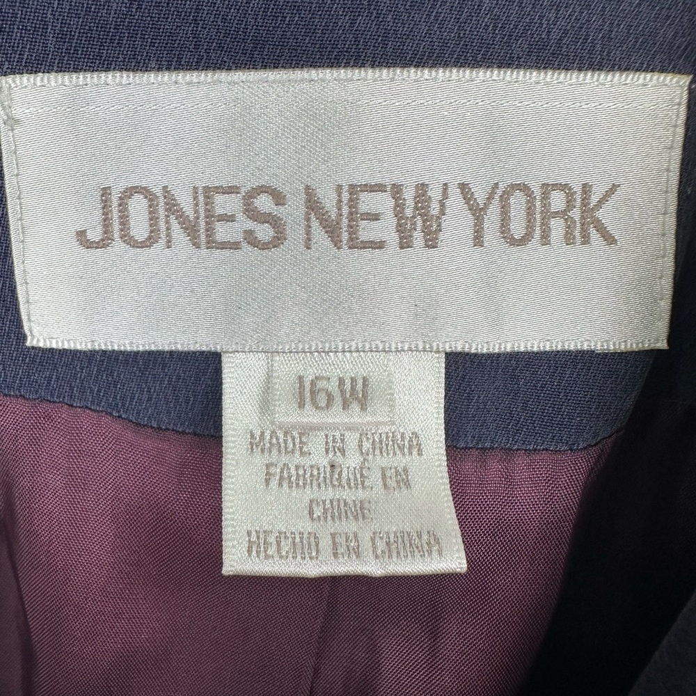 Jones New York Navy Silk Blazer Size 16W - Picture 8 of 11